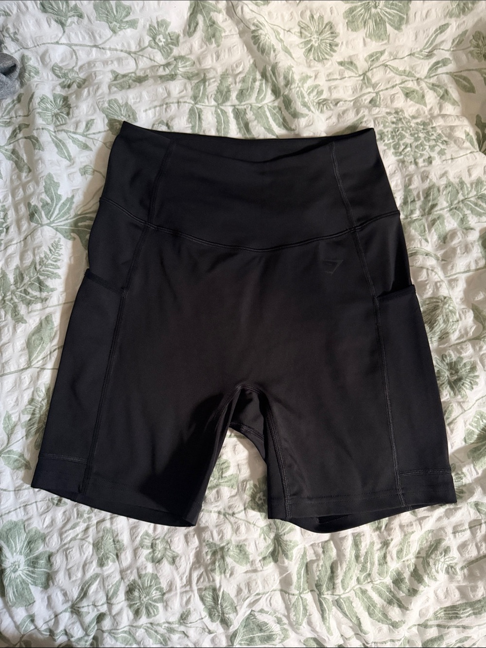 Women's Gymshark Black High-Rise Bike Shorts with Side Pockets